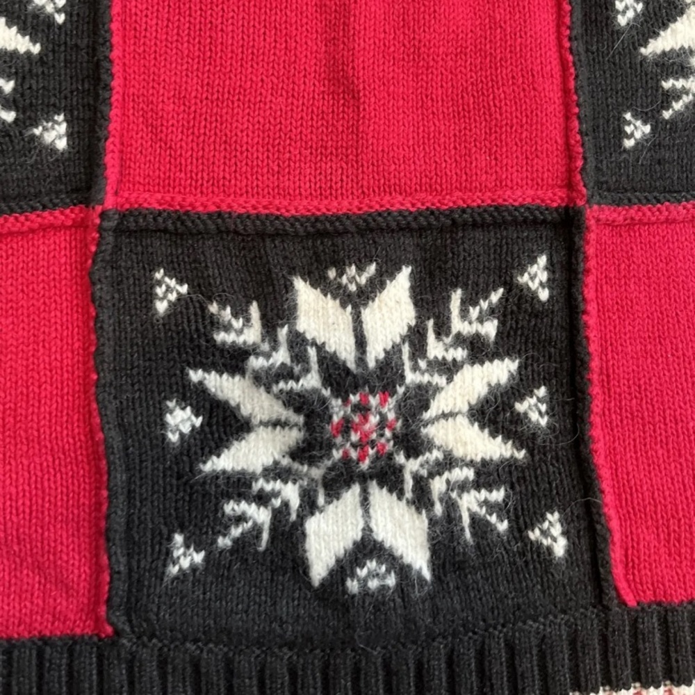 Vintage Patchwork Snowflake Christmas Sweater - image 2